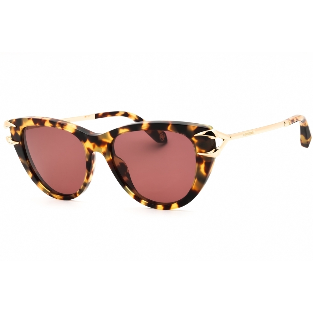 Roberto Cavalli 586091 Sunglasses Matt Yellow Havana Acetate Cat-Eye